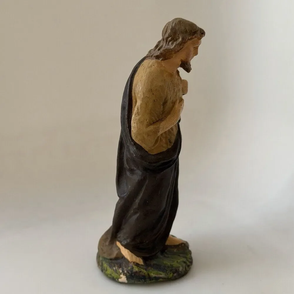 Vintage German Nativity Joseph Figurine 5.5” Hand Painted Christmas Manger